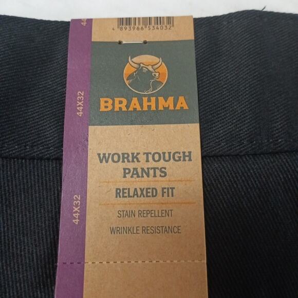 Brahma Men's Work Tough Pants Size 44x32 Black Relaxed Fit - Picture 2 of 7